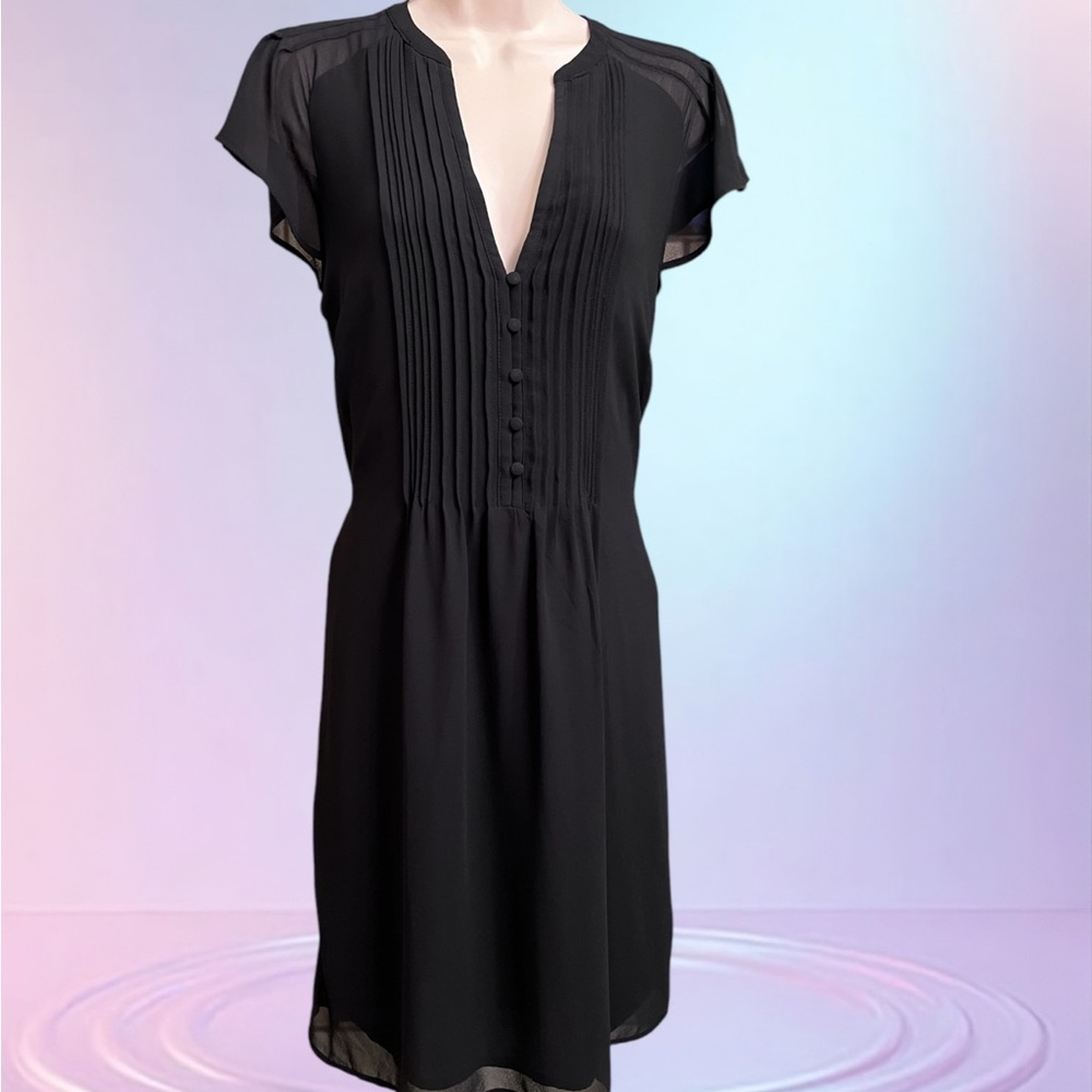 H&M Black Asymmetrical Sheath Dress with Plunge Neckline